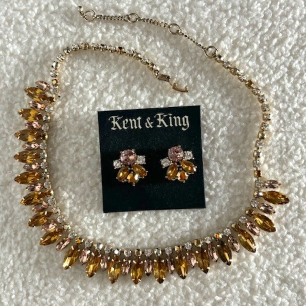 KENT & KING I Crystal Choker Necklace and Earrings Set | Never Wo